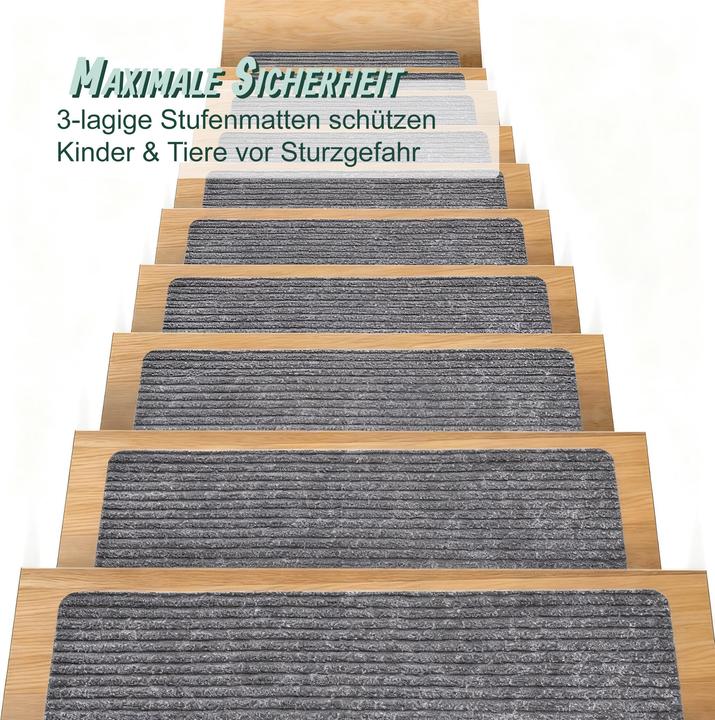 Image du produit Relaxdays 16 tapis-escalier (20 x 75 cm)