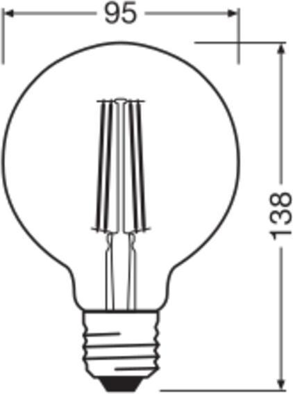 Produktbild Osram Vintage 1906 LED CLASSIC Globe Dimmable (E27, 6.50 W, 725 lm, 4 x, E)