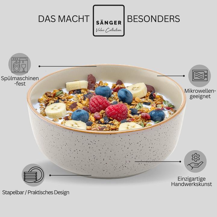 Actual product image Sänger Geschirr Schalen Rio Perlgrau (16.30 cm, 0.60 l, 6 x)