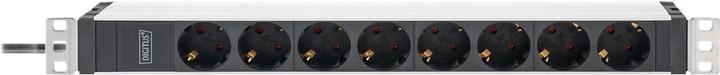 Actual product image Digitus Socket Strip with Aluminum Profile, 8-way safety socket, 2 m cable, IEC C20 plug