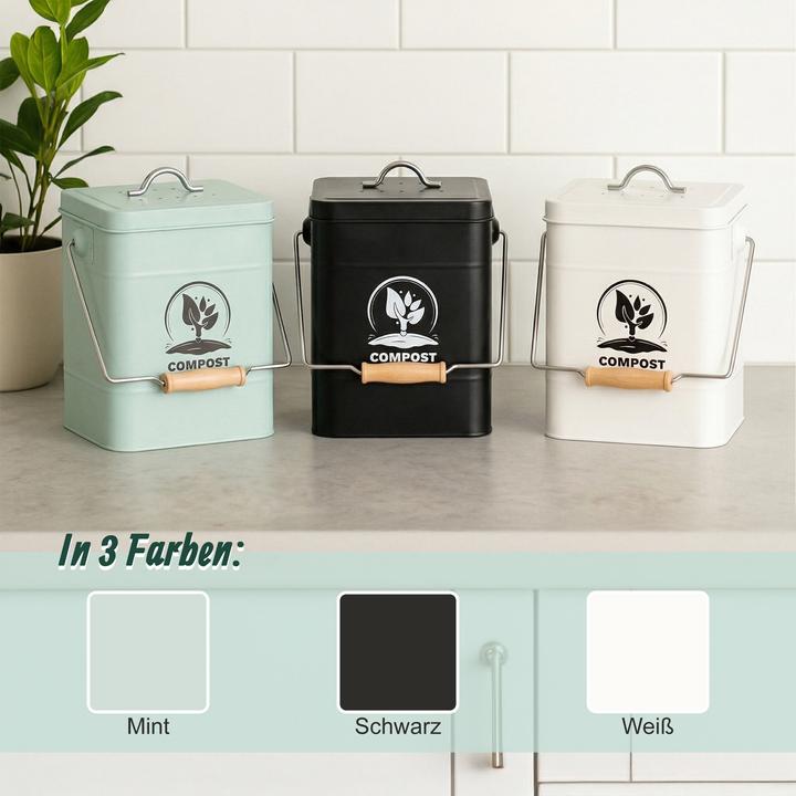 Immagine prodotto Relaxdays Komposteimer mit Geruchsfilter 6 Liter (6 l)