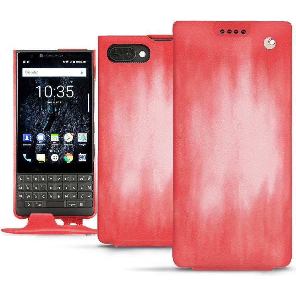 Noreve Lederschutzhülle vertikal (Blackberry KEY2), Smartphone Hülle, Rosa
