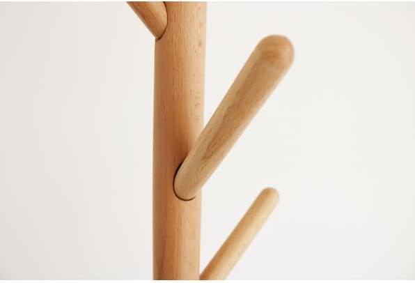 Actual product image Unilux Coat rack MIKADO, 8 hooks, beech wood space-saving design, rounded coat hooks, st...