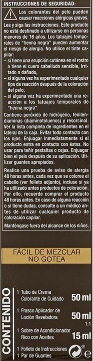 Nutritional values and ingredients Syoss OLIO INTENSE ink sin amoniaco #6.76-cobrizo ambar 5 pz (#6.76-cobrizo ambar 5 pz)
