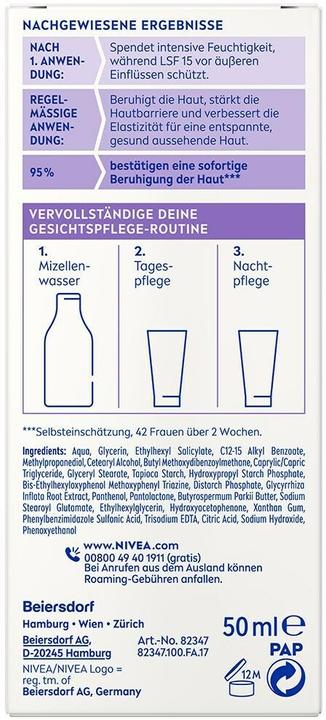 Productafbeelding NIVEA Beruhigende Tagespflege LSF15 (50 ml, Dagcrème, SPF 15)