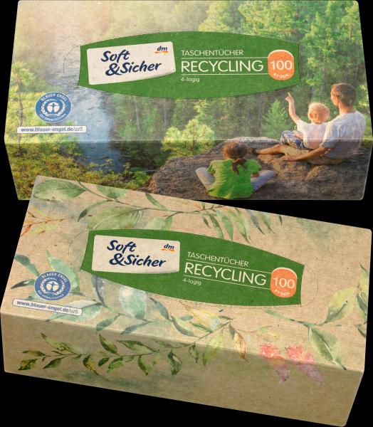 Actual product image dm Soft&Sicher Handkerchief Box Recycling
