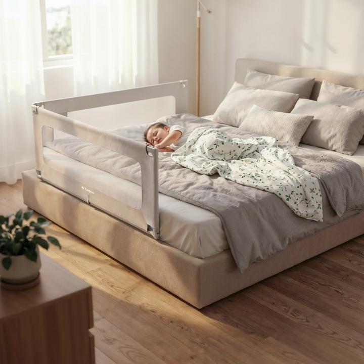 Image du produit Tulano Sicherheitsgeländer für Bett 180cm Abdeckung 48 Weiss-Grau