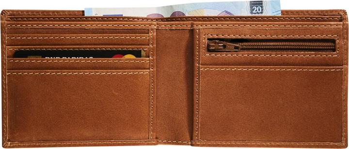 Actual product image Maverick New Men porte-dollar compact cuir RFID avec fermeture éclair, cognac