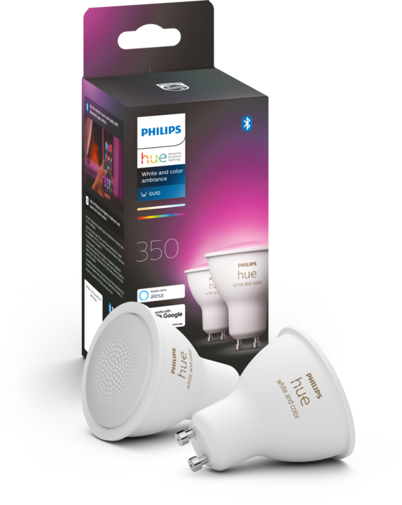 Actual product image Philips Hue White & Color Ambiance BT (GU10, 5.70 W, 350 lm, 2 x, G)