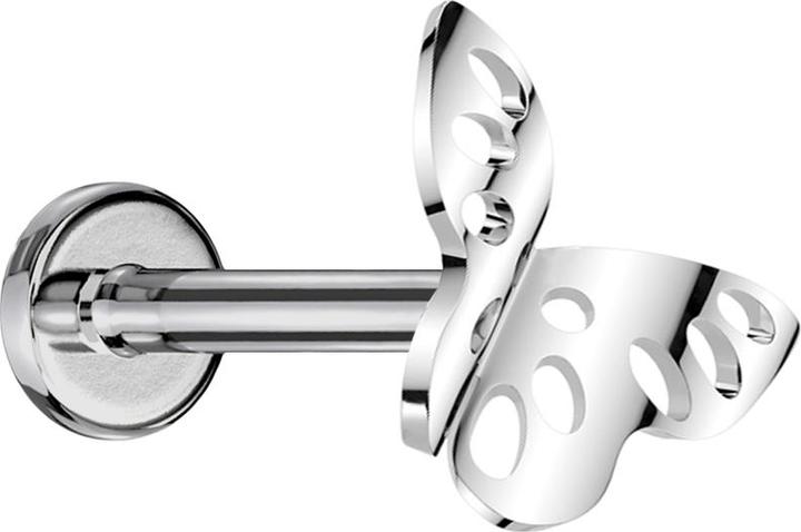 Image du produit Star Piercing Micro Labret femelle argenté Papillon perforé argenté (Titane, sans laiton)