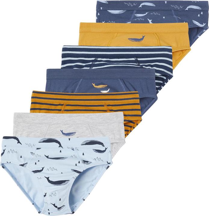 Immagine prodotto Vertbaudet 7er-Pack Jungen Slips mit Bio-Baumwolle, Wale (110, Confezione da 7)