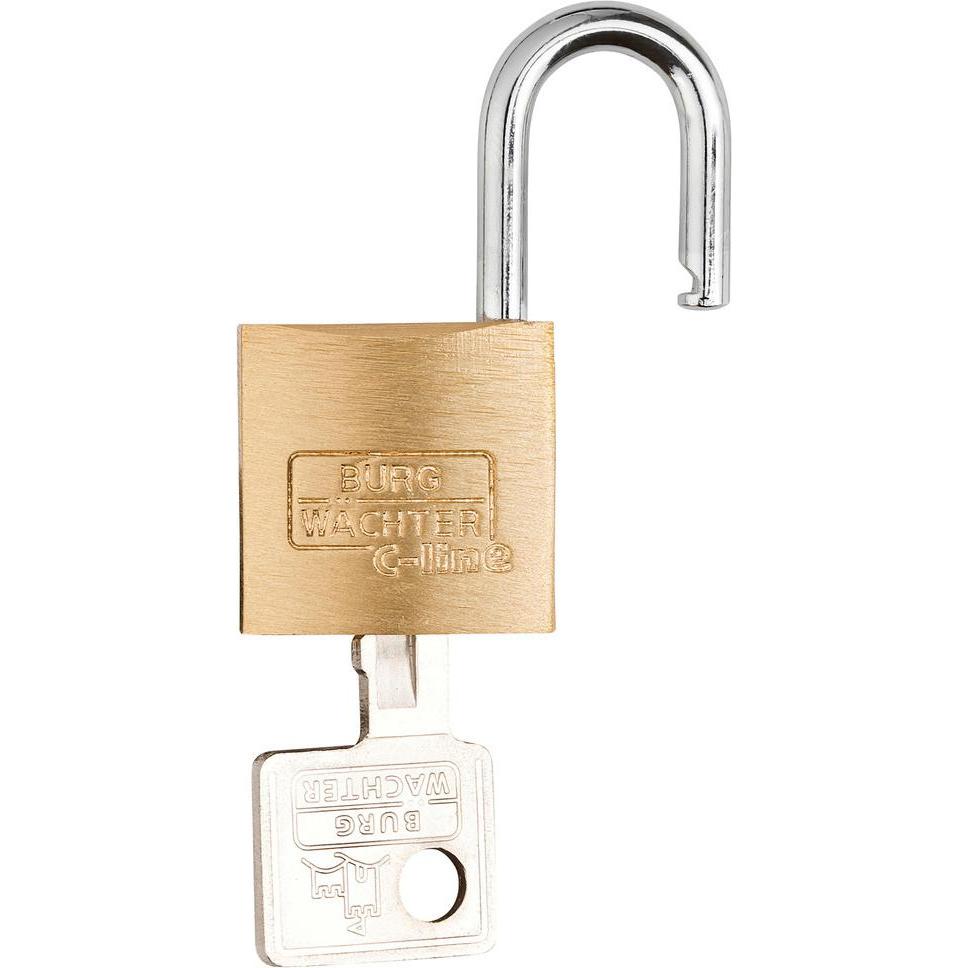 Thumbnail - Burg Wächter, Vorhängeschloss, Zylindervorhangschloss 222 20 Schlosskörperbreite 20 mm Messing verschiedenschliessend