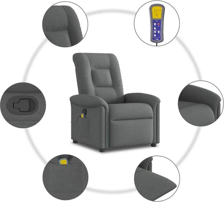Produktbild vidaXL Massagesessel Elektrisch Dunkelgrau Stoff