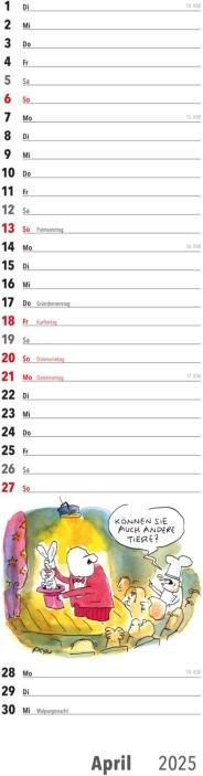 Produktbild Fiese Bilder Streifenkalender 2025: Monatskalender für die Wand