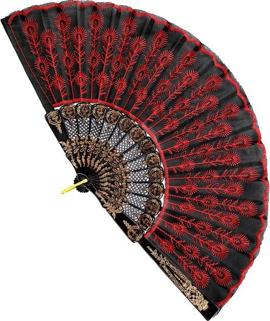 Image du produit Widmann Éventail rouge avec dentelle
