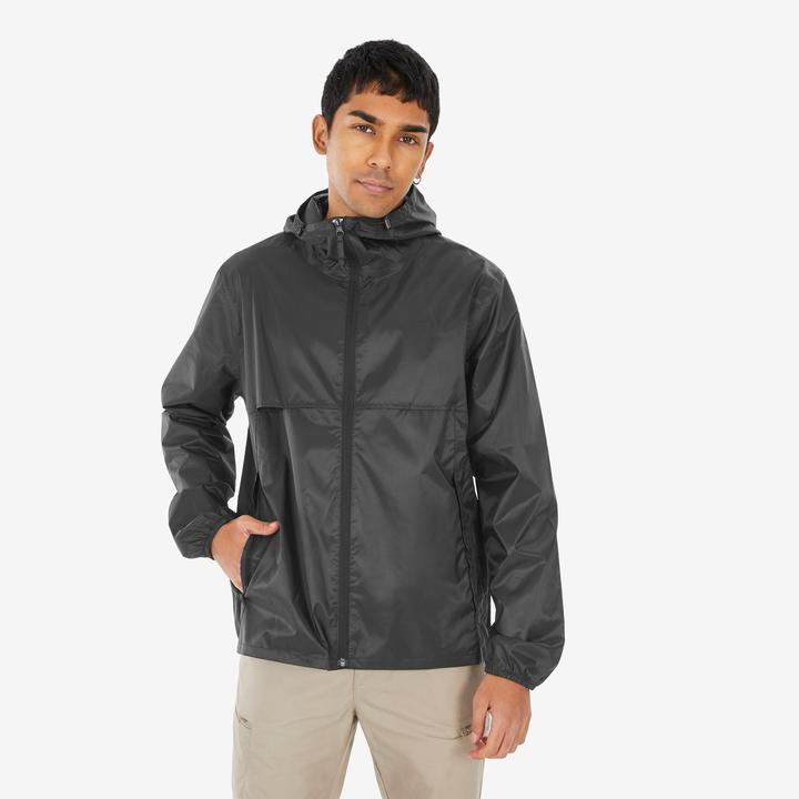 Actual product image Quechua Rain jacket men's Raincut Fullzip - black (S)
