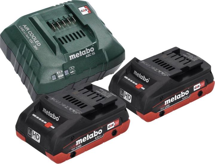Actual product image Metabo MS 18 LTX 15 Battery woodsaw 18 V 15 cm 5 m/s + 2x battery 4.0 Ah + charger + metaBOX (Battery chain saw)
