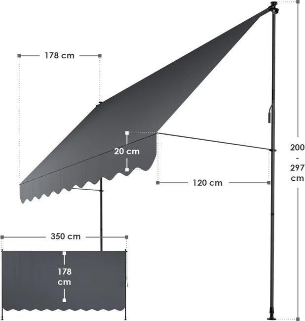 Actual product image Juskys Klemmmarkise Kapstadt (3.50 m)