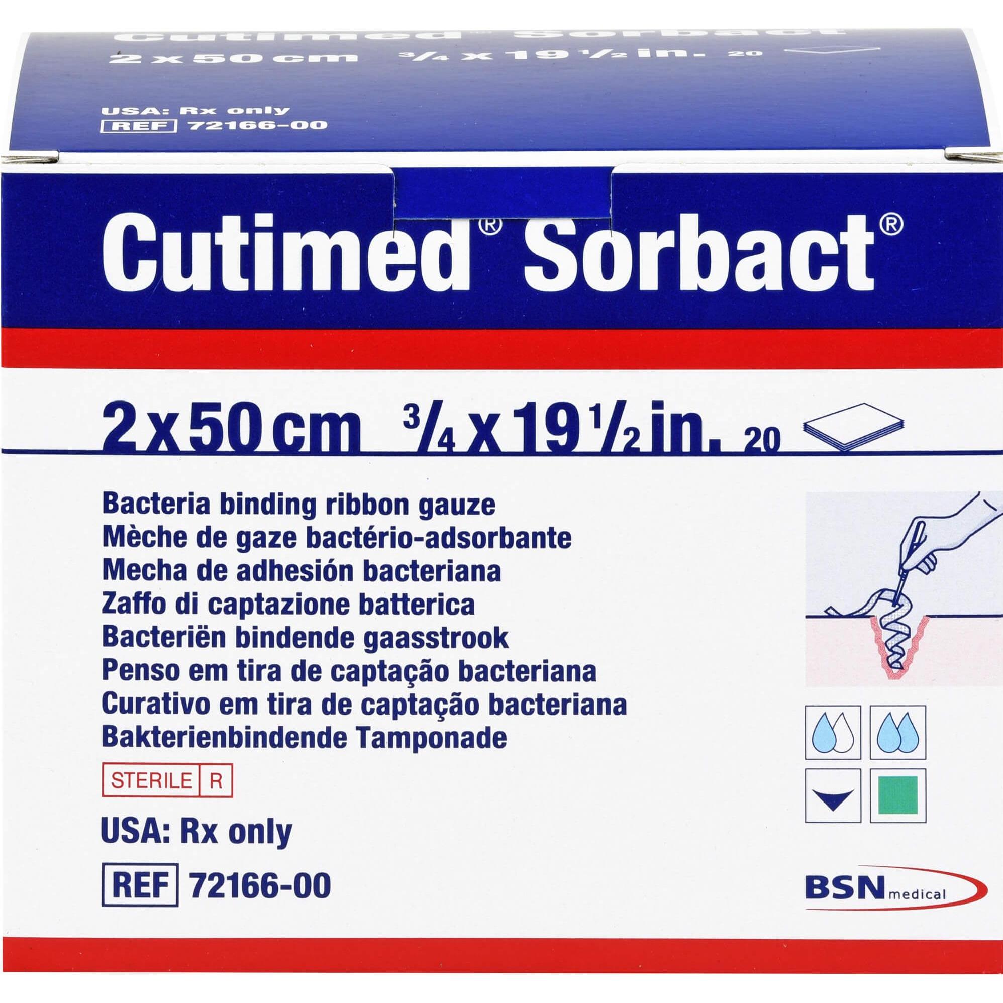 BSN, Verbandsmaterial, CUTIMED Sorbact Tamponaden 2x50 cm, 20 St TPO