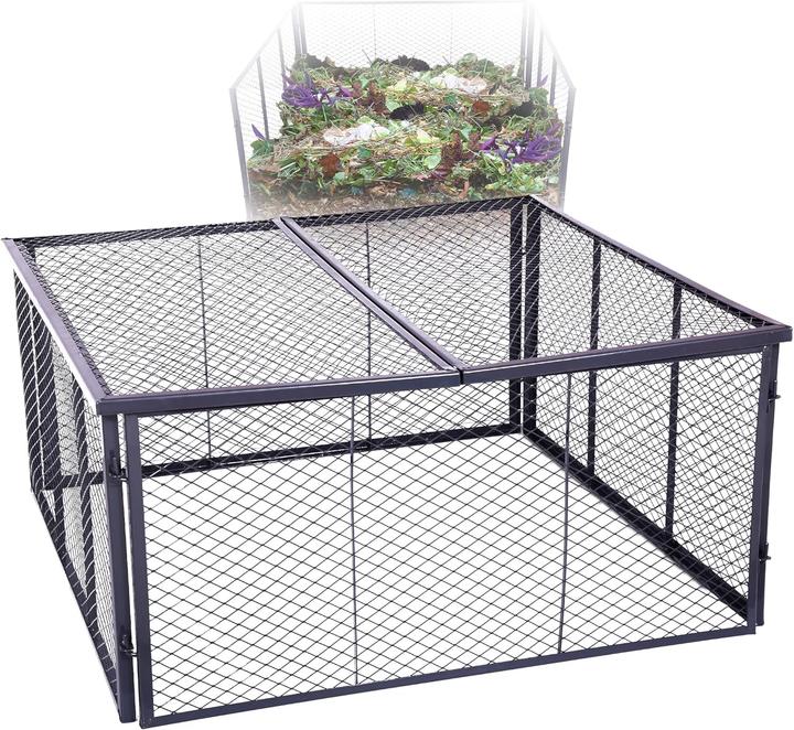 Actual product image Novatool Garten-Komposter Metall 100x100x50 cm + Deckel oder Boden, mit erweiterbarem Stecksytem, pu (500 l)