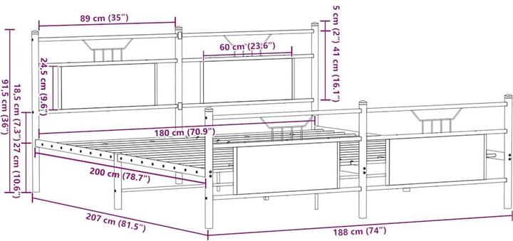 Image du produit vidaXL Bettgestell (180 x 200 cm)