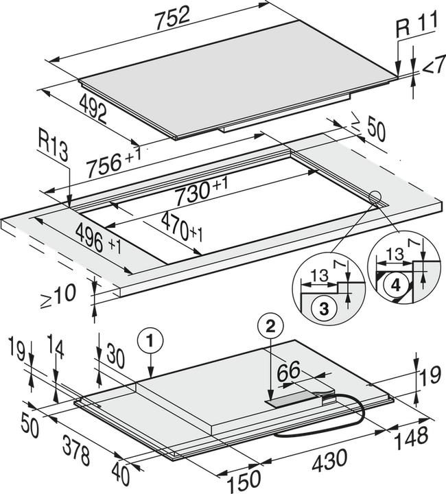Produktbild Miele KM 7414 FX GLAS (75.20 cm, Induktionskochfeld)