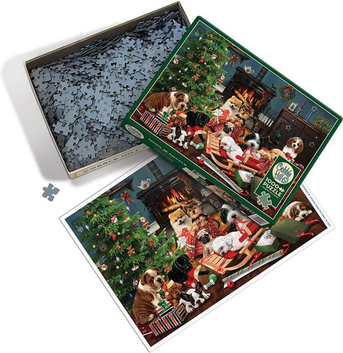 Actual product image Cobble Hill Puzzle 1000 pieces Christmas Puppies (1000 pieces)
