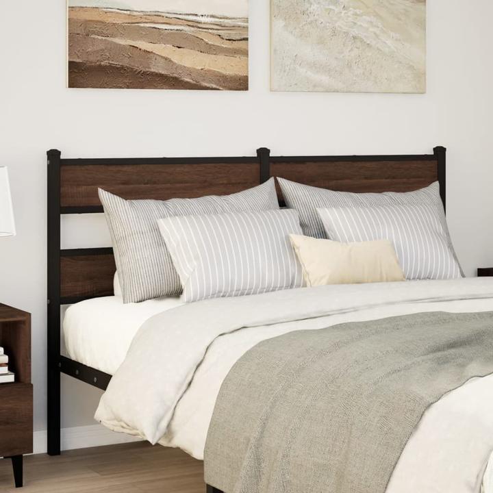 Actual product image vidaXL Headboard Bed headboard Brown oak-look steel Wood-based material
