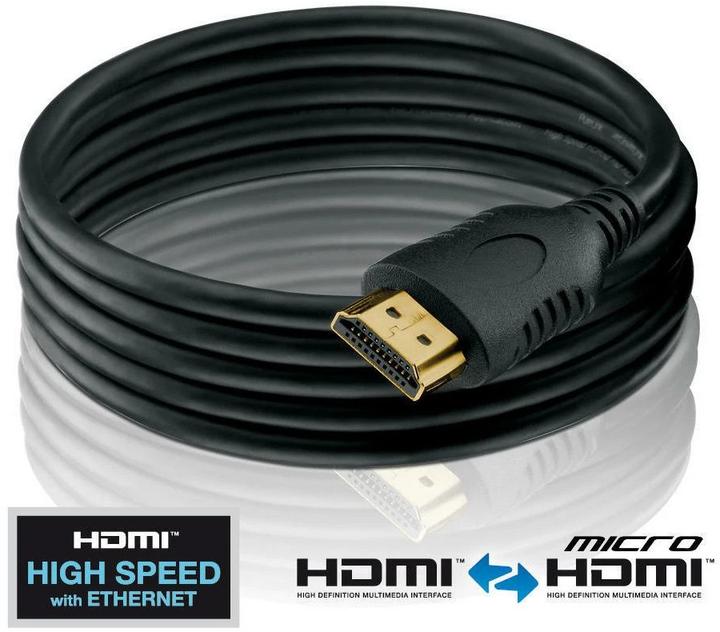 Actual product image Purelink micro HDMI (Typ D) — HDMI (Typ A) (3 m, HDMI, 2.0)