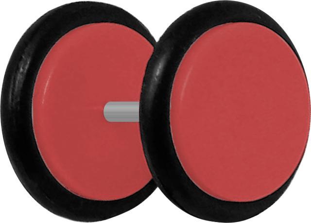 Actual product image Star Piercing Fake plug red with O-ring (without brass, Acrylic)