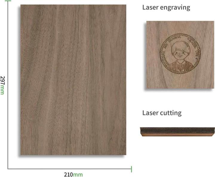 Actual product image XTool 3 mm Walnut Plywood (6-Pack) (Accessories)
