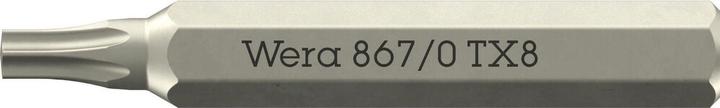 Actual product image Wera 867 Micro Bits TX 8 x 30mm (Hexagon socket TX)