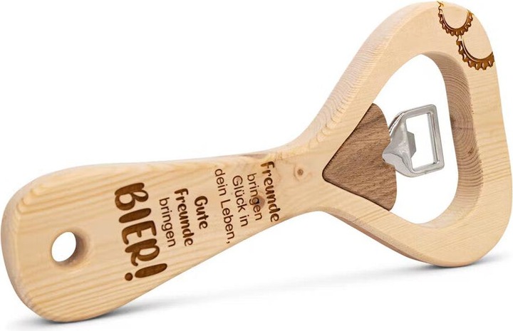 Immagine prodotto ZNatur Apribottiglie XXL in legno di pino svizzero Decorazione regalo con incisione Friends No.30 (Apribottiglia)