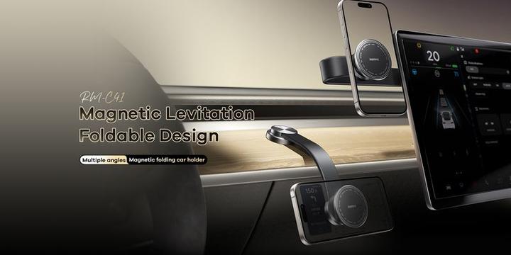 Actual product image Remax RM-C41 Magnetischer, faltbarer, schwarzer Autohalter