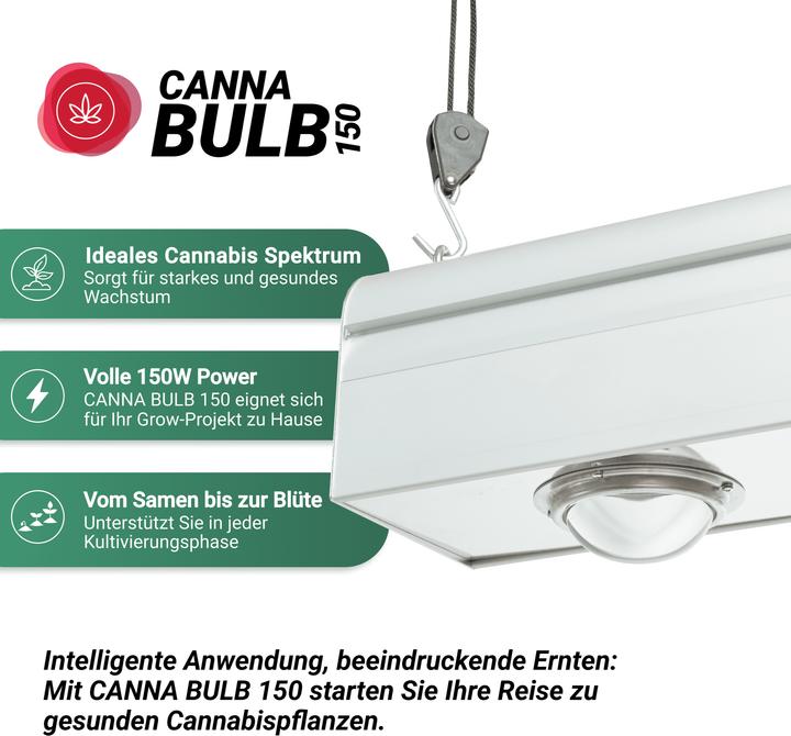Produktbild Parus by Venso CANNA BULB 150, LED Pflanzenlampe, 150 Watt Pflanzenlicht mit Vollspektrum LED + Infr (LED, 245 V)