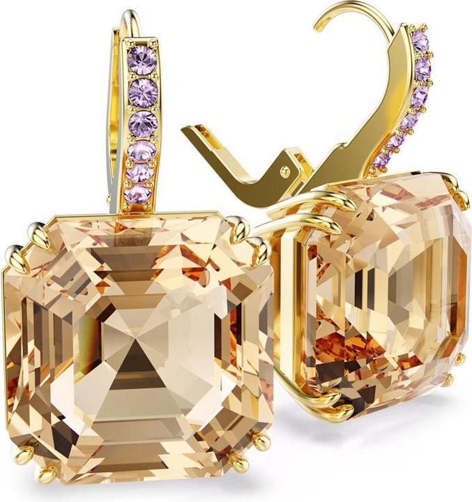 Actual product image Swarovski Millenia Drop Ohrhänger Verschiedene Schliffe Karamell Goldlegierungsschicht (Swarovski Metal)