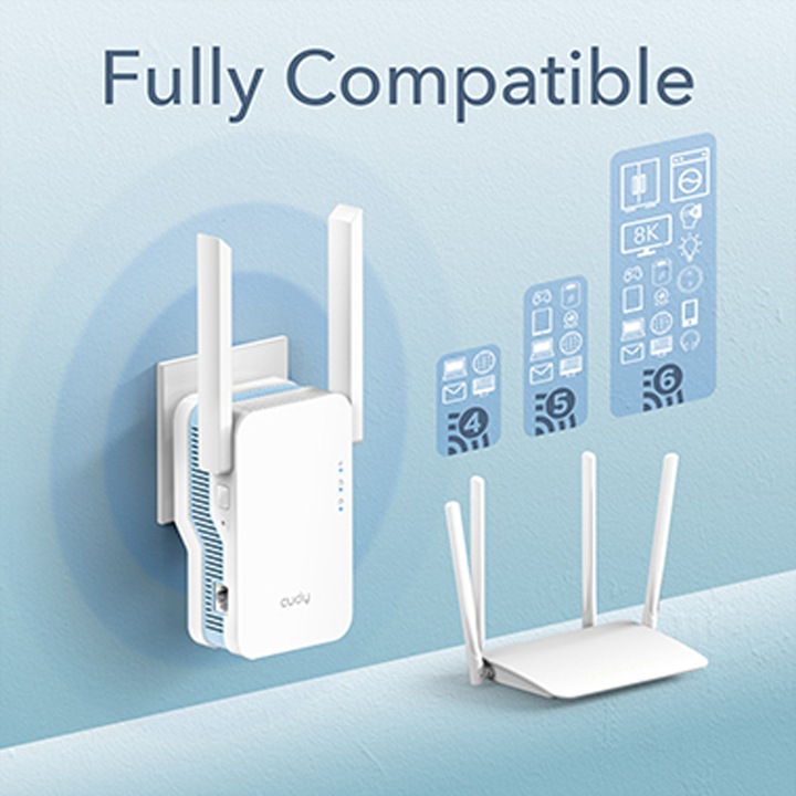 Immagine prodotto Cudy Amplificatore di segnale Wi-Fi RE1200 (867 Mbit/s, 300 Mbit/s)
