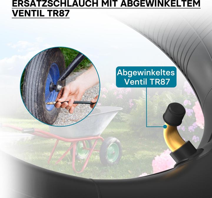 Actual product image Wiltec Inner tube for lawn mower tyre 11x4.00/4.10/3.50-5 with curved valve stem garden tractor (Lawn mower, Garden machinery spare parts)