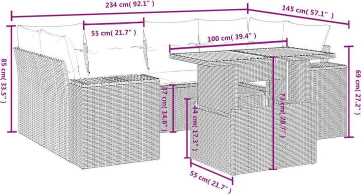 Produktbild vidaXL Garten Sofagarnitur