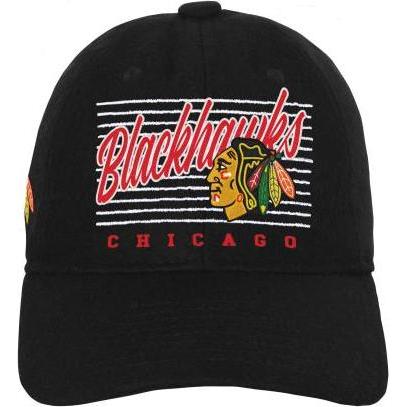Outerstuff, Bambini, Cappellino, Retro Wooly Dad Cap JR (Einheitsgrösse, Schwarz, Chicago Blackhawks), Nero