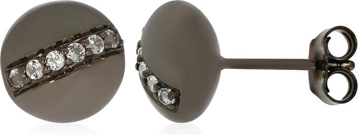 Xen Ohrstecker mit 12 Weisstopase ca. 0,26 ct. Black Rhodium (925 Sterling Silber)