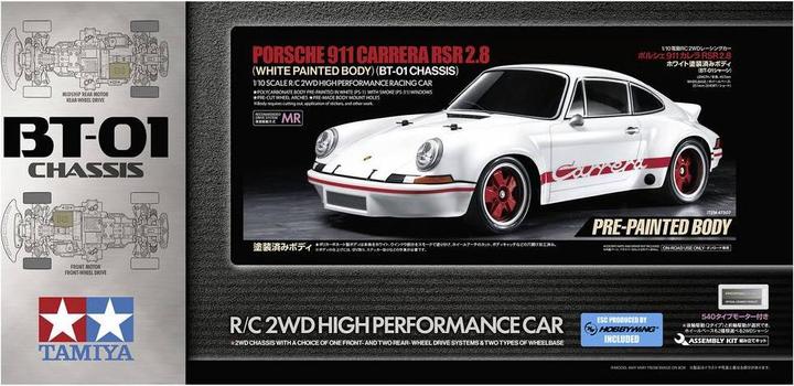 Image du produit Tamiya 1/10RC Porsche 911 Carrera RSR 2.8 (White Body Painted)BT-01 (Kit)