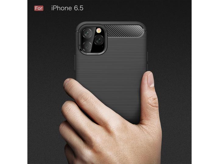 Immagine prodotto Screenguard Custodia Apple iPhone 11 Pro Max Carbon Brushed Soft TPU (Apple iPhone 11 Pro Max)