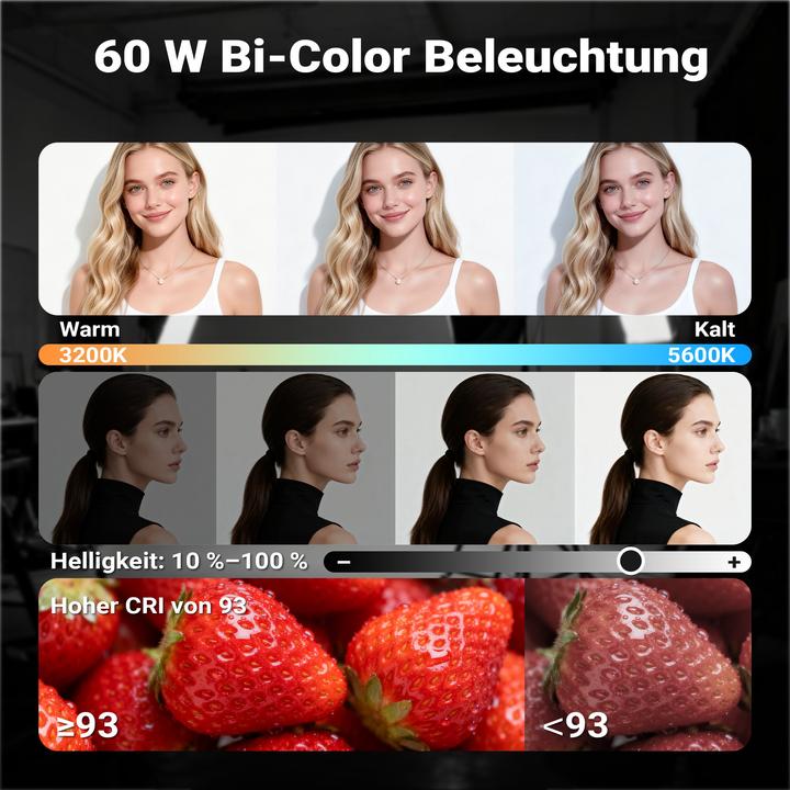 Produktbild Walimex pro LED Niova 60 Plus + Stativ 2er Set Lichtstativ Flächenleuchte