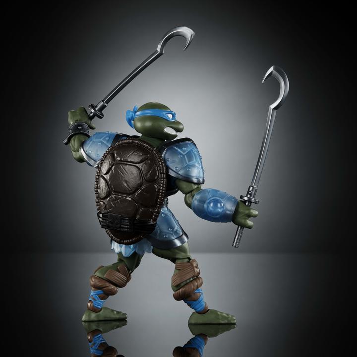 Actual product image Mattel MOTU x TMNT: Turtles of Grayskull action figure Leonardo 14 cm