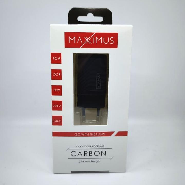 Image du produit Maxximus MX Carbon 30W PD+QC Wandladegerät, USB-A+C SCHWARZ (30 W, 3 ports)