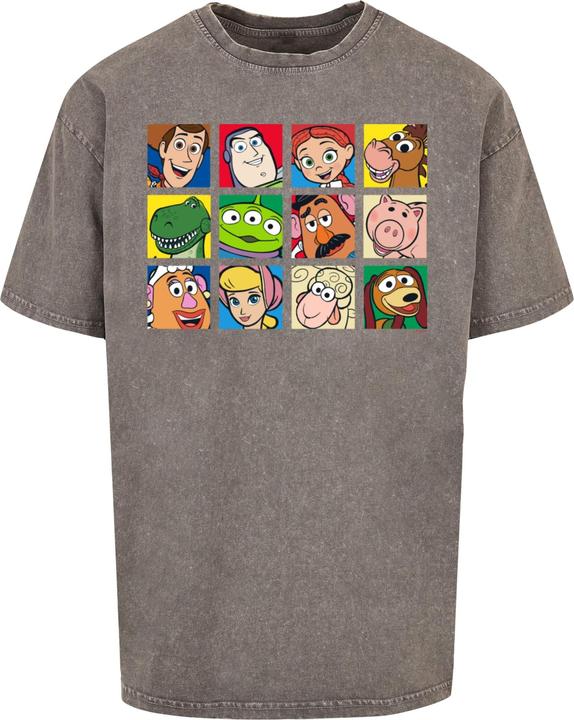 Absolute Cult Toy Story - Character Squares Acid Washed Oversize Tee - 115009 (M)