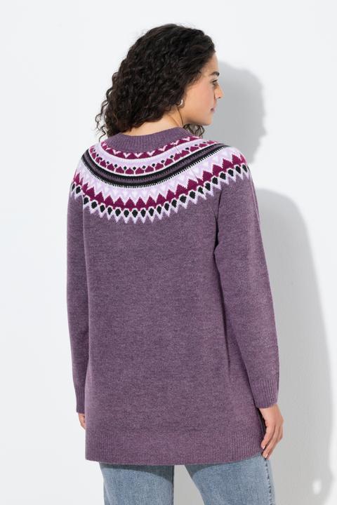 Produktbild Ulla Popken Norweger-Pullover, Rundhals, Raglan-Langarm (56)