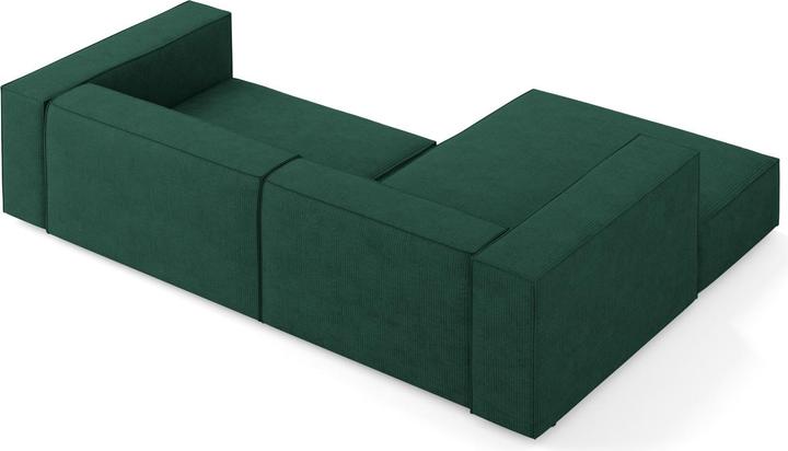 Actual product image Cosmopolitan Design Left Corner Sofa, "Arendal", 3 Seats, Bottle Green, 224x166x70 Made in Europe (3-seater, Corner sofa)