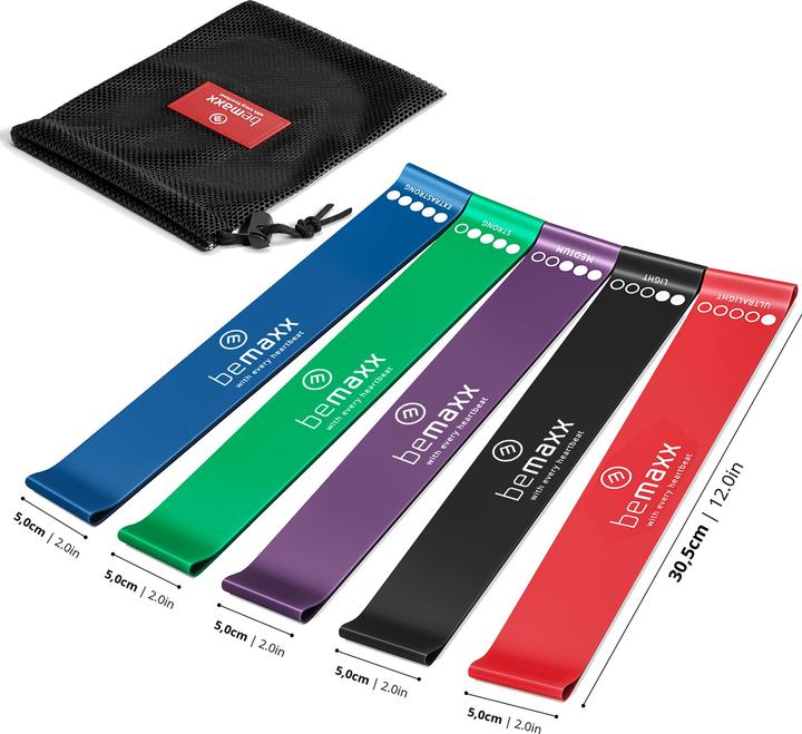 Actual product image BeMaxx Fitness-Schleifenband 5er-Set, Latex